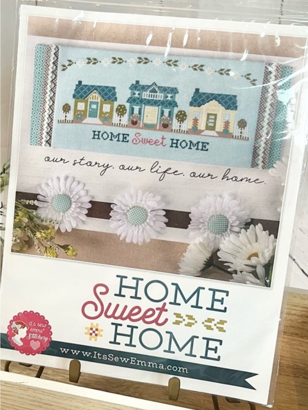 NWT It's Sew Emma Home Sweet Home Cross Stitch Pattern Little Row of Houses